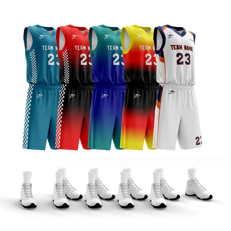 Custom Cheap High Quality Sublimated Basketball Jersey Set Blank Design Basketball Uniform